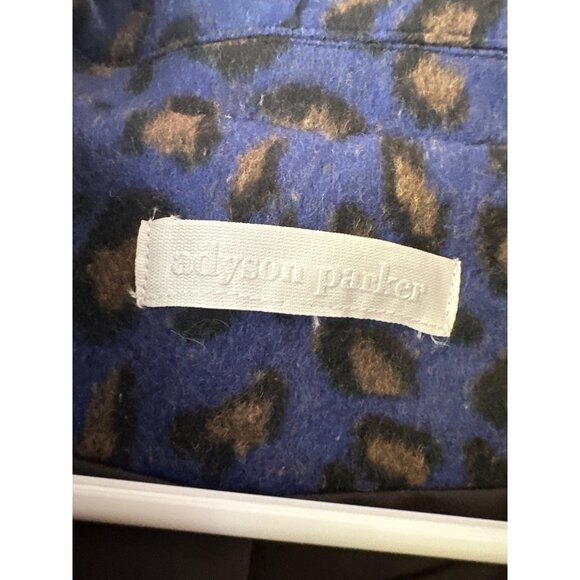 Adyson Parker Womens Blue & Brown Leopard Print Coat Polyester Shell & Lining Si - Picture 3 of 4